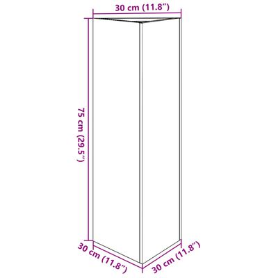 vidaXL Vaso/floreira de jardim triangular 30x26x75 cm aço branco