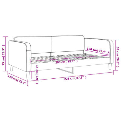 vidaXL Sofá-cama 100x200 cm tecido preto