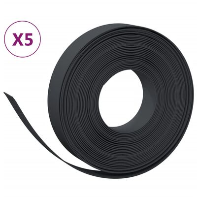 vidaXL Bordas de jardim 5 pcs 10 m 10 cm polietileno preto