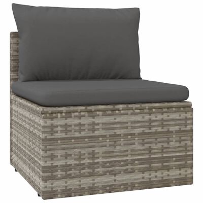 vidaXL 6 pcs conjunto lounge de jardim c/ almofadões vime PE cinzento