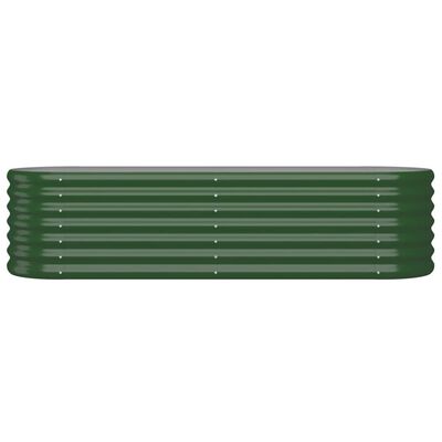 vidaXL Canteiro elevado jardim 152x40x36 cm aço revestido a pó verde