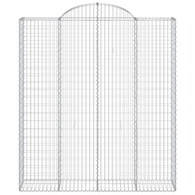 vidaXL Cestos gabião arqueados 7pcs 200x50x220/240cm ferro galvanizado