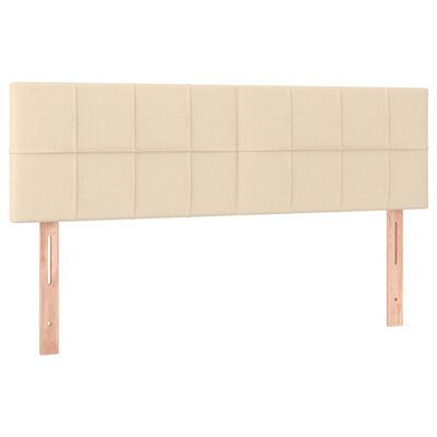 vidaXL Cabeceira de cama c/ luzes LED tecido 144x5x78/88 cm cor creme