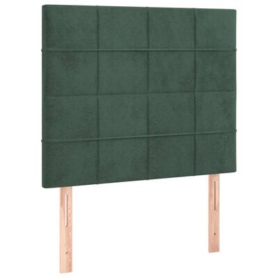 vidaXL Cabeceira de cama 2 pcs veludo 100x5x78/88 cm verde-escuro