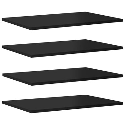 vidaXL Prateleiras para estante 4 pcs 60x40x1,5cm contraplacado preto