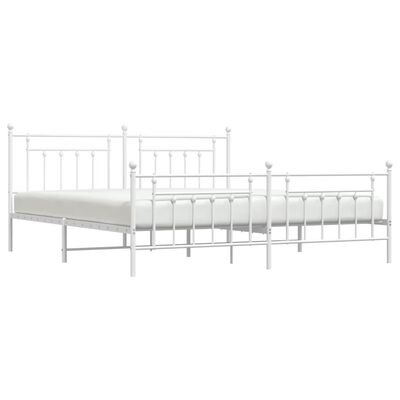 vidaXL Estrutura de cama com cabeceira e pés 193x203 cm metal branco