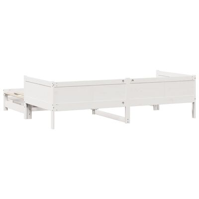 vidaXL Sofá-cama c/ gavetão e gavetas branco 80x200cm madeira de pinho