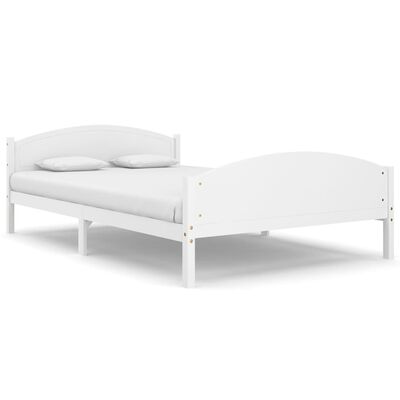 vidaXL Estrutura de cama 140x200 cm pinho maciço branco