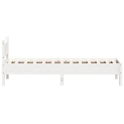 vidaXL Cama sem colchão 75x190 cm madeira de pinho maciça branco