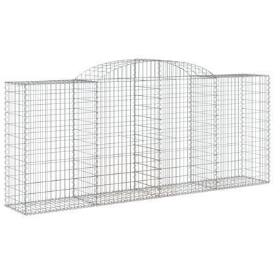 vidaXL Cestos gabião arqueados 6pcs 300x50x120/140cm ferro galvanizado