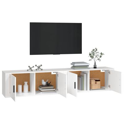 vidaXL Móveis de TV de parede 2 pcs 100x34,5x40 cm branco