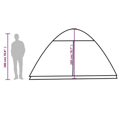 vidaXL Tenda familiar em cúpula para 6 pessoas impermeável verde