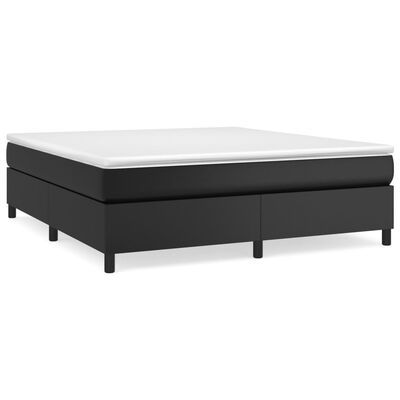 vidaXL Estrutura de cama 160x200 cm couro artificial preto