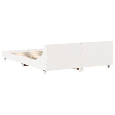 vidaXL Cama sem colchão 150x200 cm madeira de pinho maciça branco