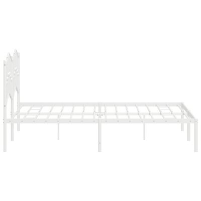 vidaXL Estrutura de cama com cabeceira 135x190 cm metal branco