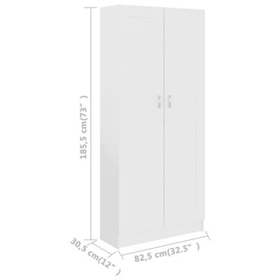 vidaXL Estante 82,5x30,5x185,5 cm derivados de madeira branco