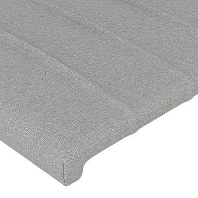 vidaXL Cabeceira cama c/ abas tecido 163x23x118/128 cm cinzento-claro