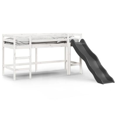 vidaXL Cama alta p/ criança sem colchão 80x200 cm pinho maciço branco