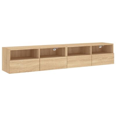 vidaXL Móveis parede TV 2pcs 80x30x30cm deriv. madeira carvalho sonoma