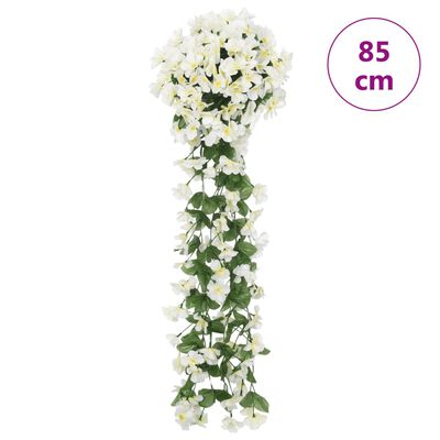 vidaXL Grinaldas de flores de Natal 3 pcs 85 cm branco