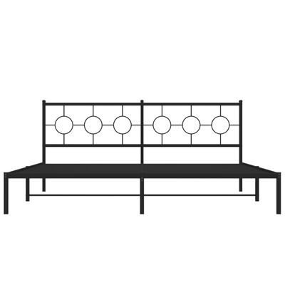 vidaXL Estrutura de cama com cabeceira 193x203 cm metal preto