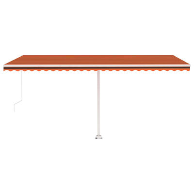 vidaXL Toldo retrátil manual independente 500x300cm laranja e castanho