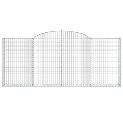 vidaXL Cestos gabião arqueados 25 pcs 300x30x120/140 ferro galvanizado