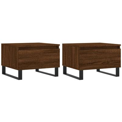 vidaXL Mesas centro 2 pcs 50x46x35 cm deriv. madeira carvalho castanho