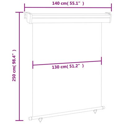 vidaXL Toldo lateral para varanda 145x250 cm castanho