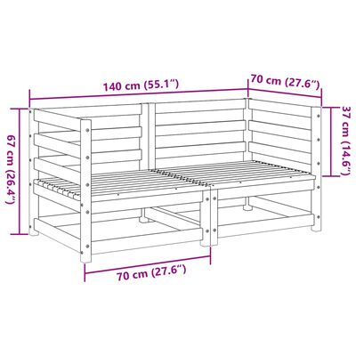 vidaXL 2 pcs conjunto de sofás para jardim madeira de pinho impregnada