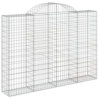 vidaXL Cesto gabião arqueado 200x30x140/160 cm ferro galvanizado