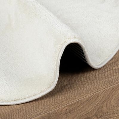 vidaXL Tapete de pelo curto OVIEDO Ø 200 cm creme