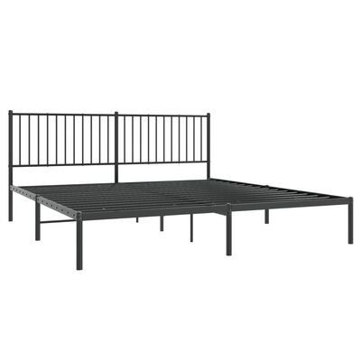 vidaXL Estrutura de cama em metal com cabeceira 180x200 cm preto