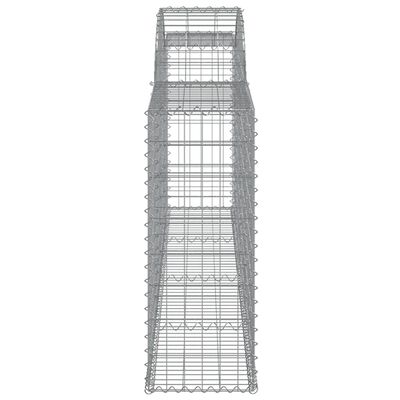 vidaXL Cestos gabião arqueados 4 pcs 300x30x80/100cm ferro galvanizado