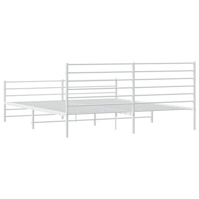 vidaXL Estrutura de cama com cabeceira e pés 183x213 cm metal branco