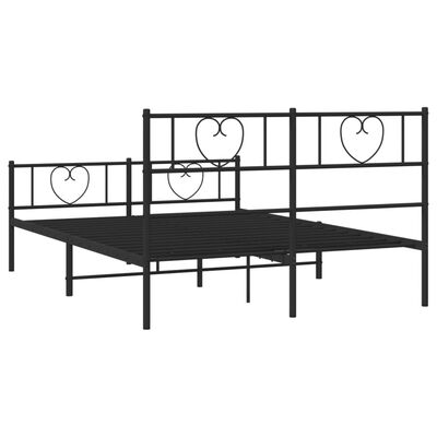 vidaXL Estrutura de cama com cabeceira e pés 120x190 cm metal preto