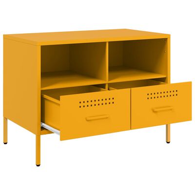 vidaXL Móvel de TV 68x39x50,5 cm aço amarelo mostarda