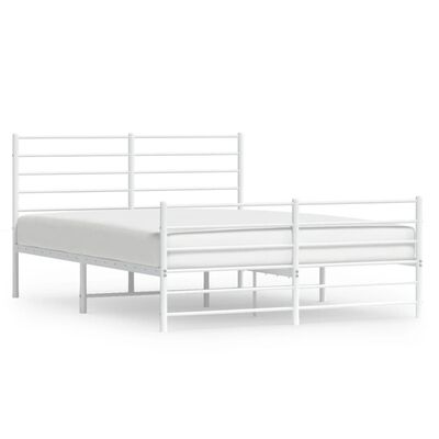 vidaXL Estrutura de cama com cabeceira e pés 150x200 cm metal branco