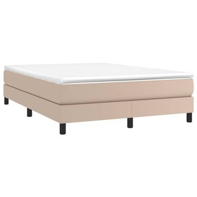 vidaXL Estrutura de cama 140x200 cm couro artificial cappuccino