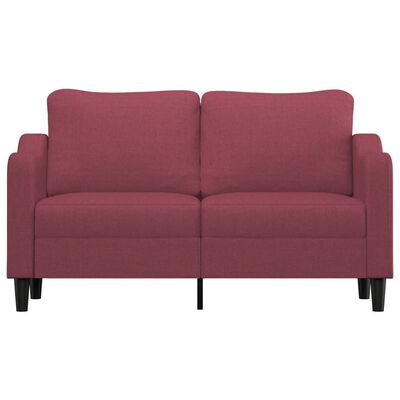 vidaXL Sofá de 2 lugares tecido 140 cm vermelho tinto