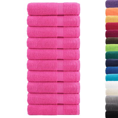 vidaXL Toalhas de banho premium SOLUND 10 pcs 70x140cm 600 gsm rosa