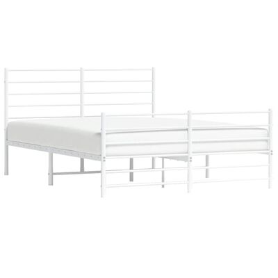 vidaXL Estrutura de cama com cabeceira e pés 120x200 cm metal branco