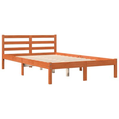 vidaXL Cama sem colchão 120x200 cm madeira pinho maciça castanho-mel