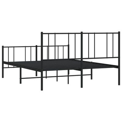 vidaXL Estrutura de cama com cabeceira e pés 120x200 cm metal preto