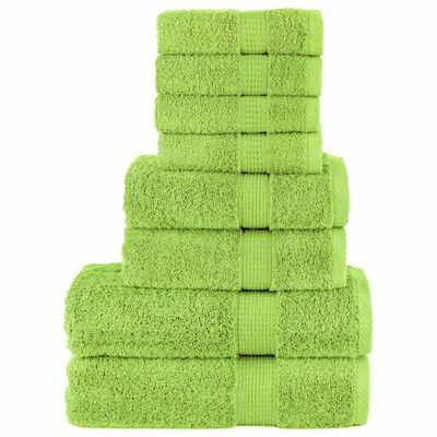 vidaXL 8pcs Conjunto toalhas banho premium SOLUND 600 gsm verde maça