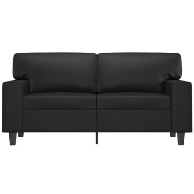 vidaXL Sofá de 2 lugares 120 cm couro artificial preto