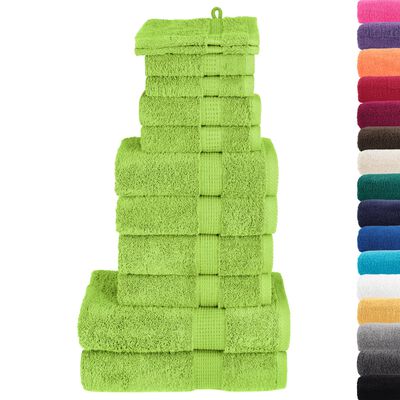 vidaXL 12pcs Conjunto toalhas banho premium SOLUND 600 gsm verde