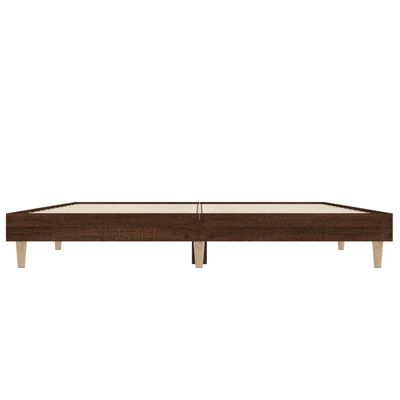 vidaXL Estrutura de cama 135x190cm derivados madeira carvalho castanho