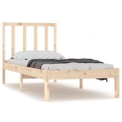 vidaXL Estrutura de cama pequena solteiro 75x190 cm pinho maciço