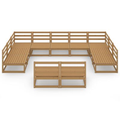 vidaXL 11 pcs conjunto lounge de jardim pinho maciço